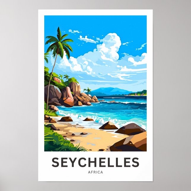 Affiche Seychelles Afrique - Imprimer (Devant)