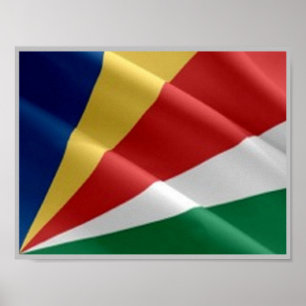 Affiche Seychelles - Drapeau d'agitation -