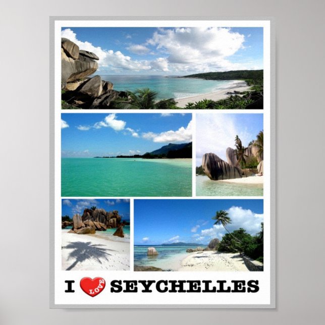 Affiche Seychelles - I Love - (Devant)