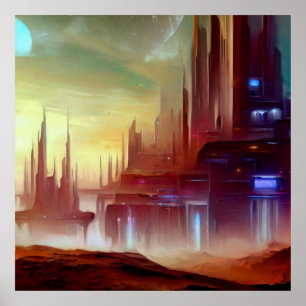 Affiche SF City sur une planète étrange 1