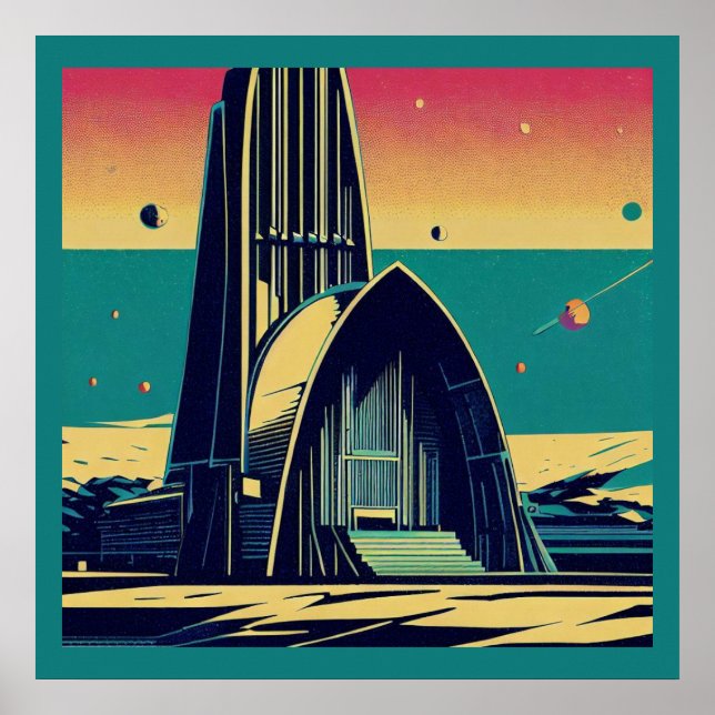Affiche SF Église futuriste 3 (Devant)