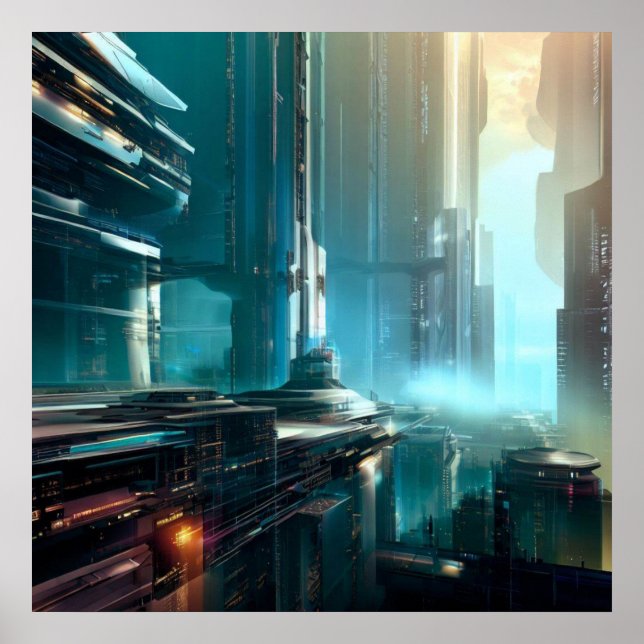 Affiche SF Futuristic City 3 (Devant)