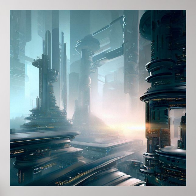 Affiche SF Futuristic City 4 (Devant)