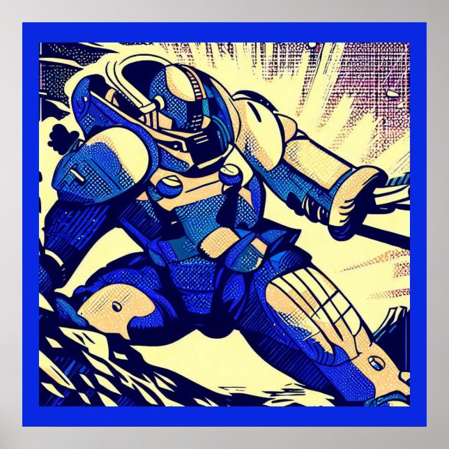 Affiche SF - Héros Anime Woodcut 4 (Devant)