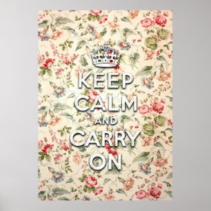 Affiche Shabby chic garder le calme et continuer