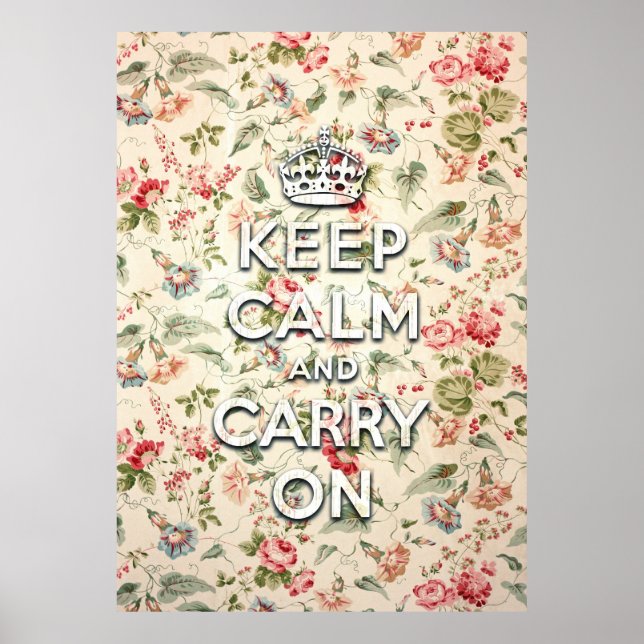 Affiche Shabby chic garder le calme et continuer (Devant)