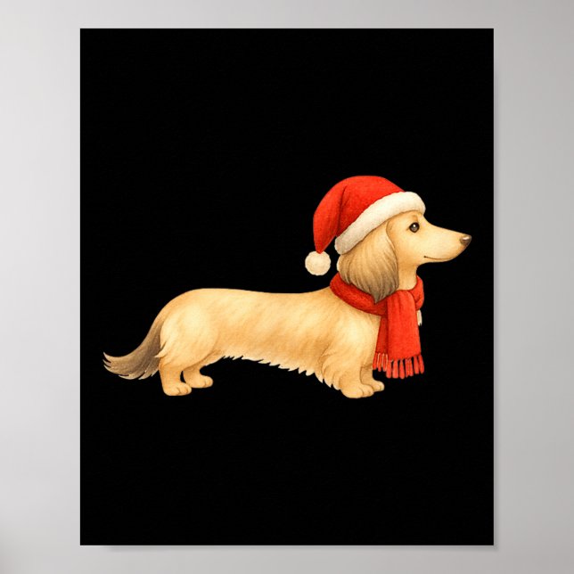 Affiche Shaded Cream Christmas Dachshund Dog Mom Funny Cut (Devant)
