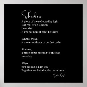 Affiche Shadow Self Love Encouragement poème inspiré