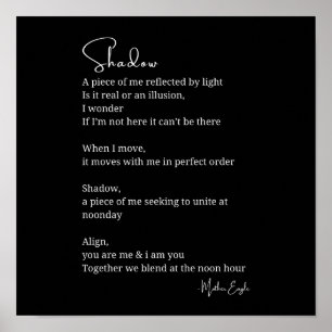 Affiche Shadow Self Love Encouragement poème inspiré