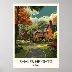 Affiche Shaker Heights Cleveland Banlieue Historic Homes A