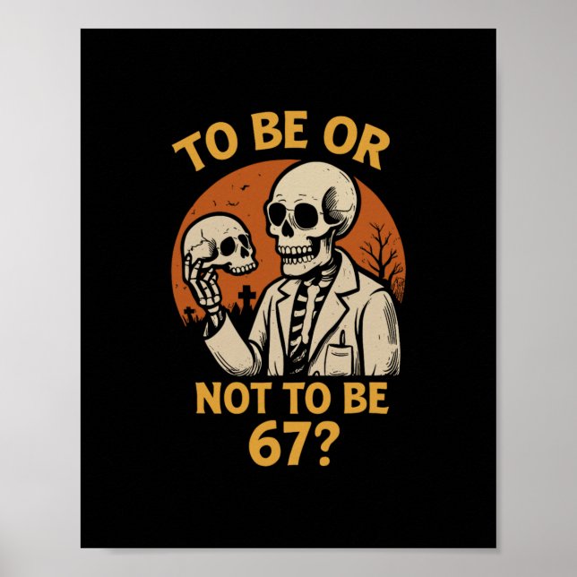 Affiche Shakespeare 67 Mème Drôle Squelette Nerd Halloween (Devant)