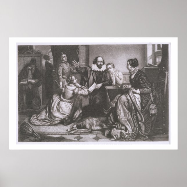 Affiche Shakespeare avec sa famille, à Stratford, Recitin (Devant)