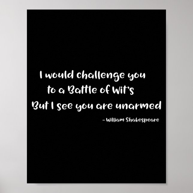 Affiche Shakespeare Battle Of Wits Funny Quote S  (Devant)