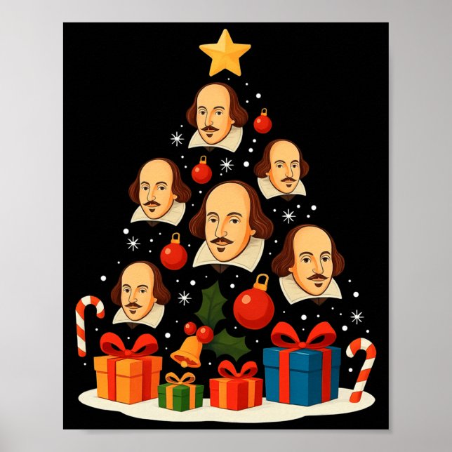 Affiche Shakespeare English Literature Christmas Tree Xmas (Devant)