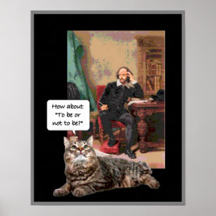 Affiche Shakespeare et son chaton