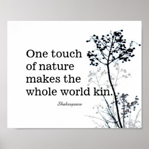 Affiche shakespeare inspirant citation noir et blanc