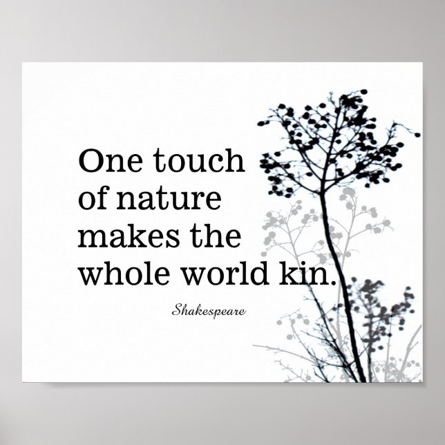 Affiche shakespeare inspirant citation noir et blanc (Devant)