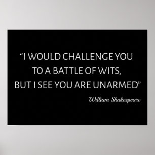 Affiche Shakespeare Quote - Battle Of Wits