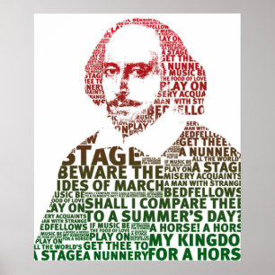 Affiche Shakespeare rouge dégradé vert