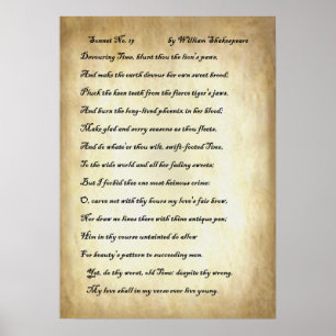 Affiche Shakespeare Sonnet 19