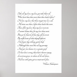 Affiche Shakespeare Sonnet Art