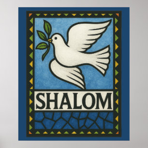 Affiche Shalom Colombe Paix Terre