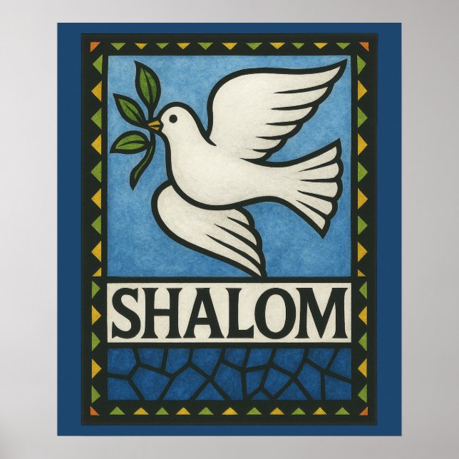 Affiche Shalom Colombe Paix Terre (Devant)