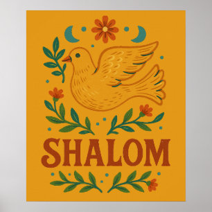 Affiche Shalom Colombe Paix Terre