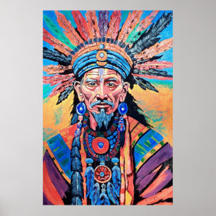 Affiche shaman, sorcier, amulet, magie