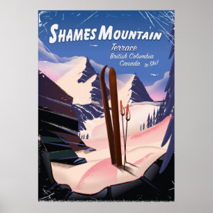 Affiche Shames Mountain Terrace Colombie-Britannique Ski