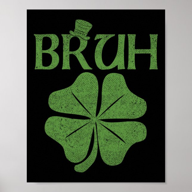 Affiche Shamrock Bruh Clover St. Patrick's Day Hommes Garç (Devant)
