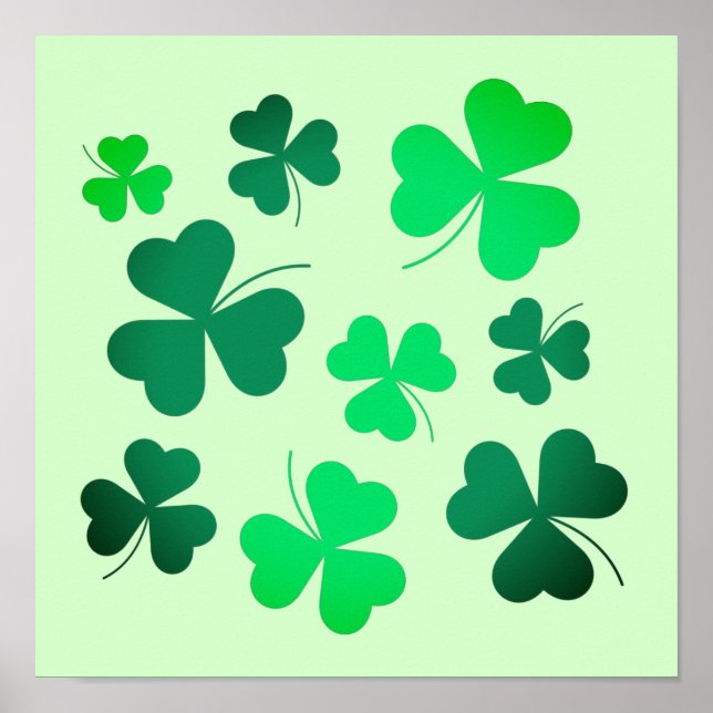 Affiche Shamrock Clover Leaf Irlande Jour de la Saint Patr (Devant)