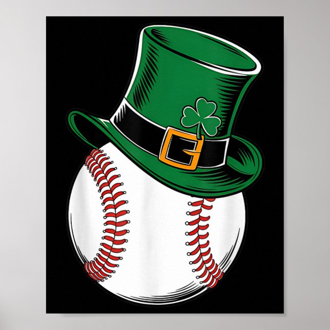 Affiche Shamrock de baseball Jour de la Saint Patrick (Devant)