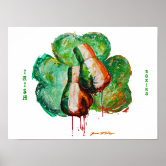 Affiche Shamrock de boxe irlandais