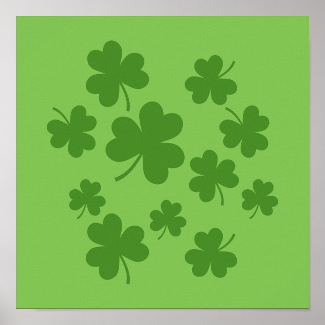 Affiche Shamrock de la Saint Patrick Motif Clover (Devant)