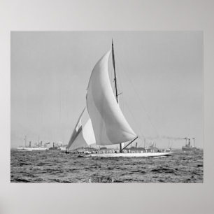 Affiche Shamrock III à l'America's Cup Finish 1903