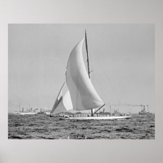 Affiche Shamrock III à l'America's Cup Finish 1903