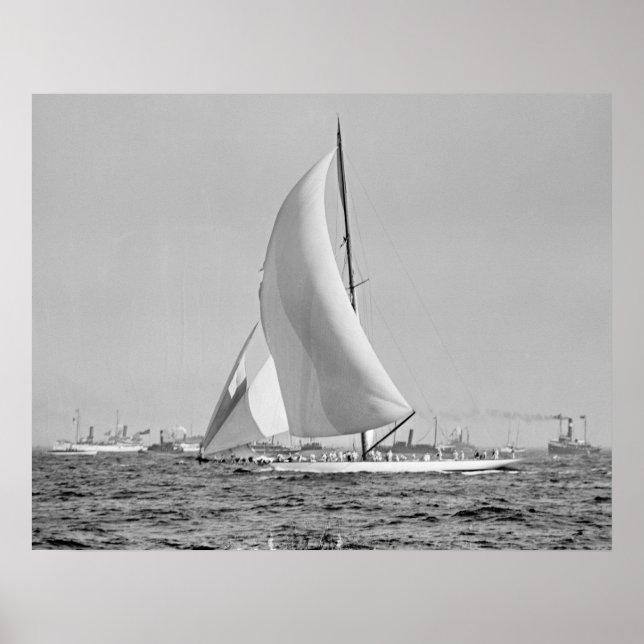 Affiche Shamrock III à l'America's Cup Finish 1903 (Devant)