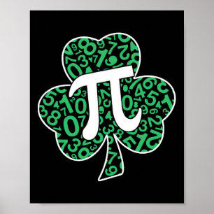 Affiche Shamrock Pi Day Mignonne St. Patrick's Day et Math