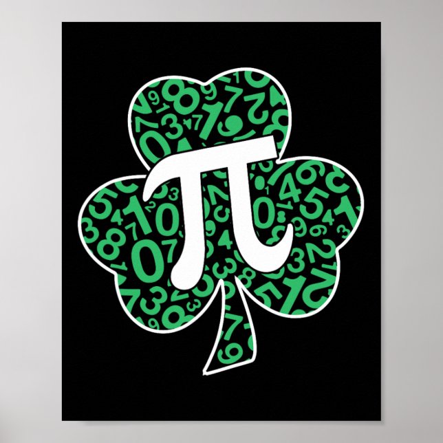 Affiche Shamrock Pi Day Mignonne St. Patrick's Day et Math (Devant)