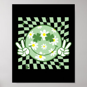 Affiche Shamrock super Sourire Visage Jour de la Saint Pat