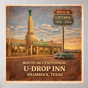 Affiche Shamrock Texas Route 66 Inn