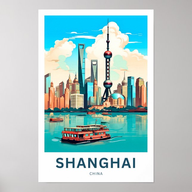Affiche Shanghai Chine Imprimer (Devant)