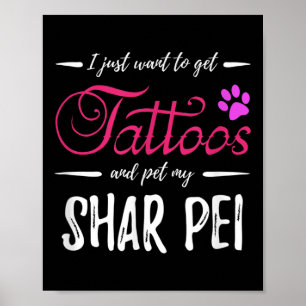 Affiche Shar Pei Amoureux des chiens Tattoo Funny Chien Ma