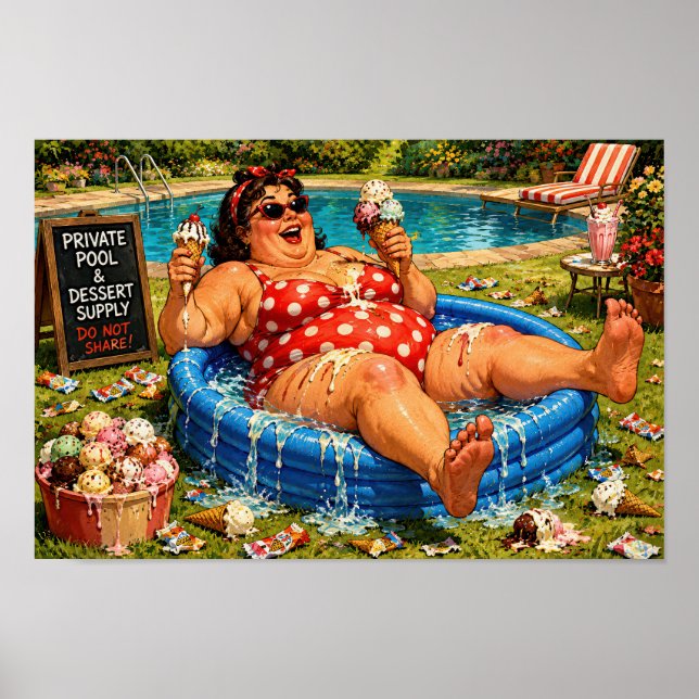 Affiche Sharing Is Highly Overrated - Self Denial Cartoon (Devant)