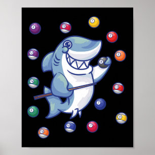 Affiche Shark Billiard Joueur I Pool Billard I Snooker I