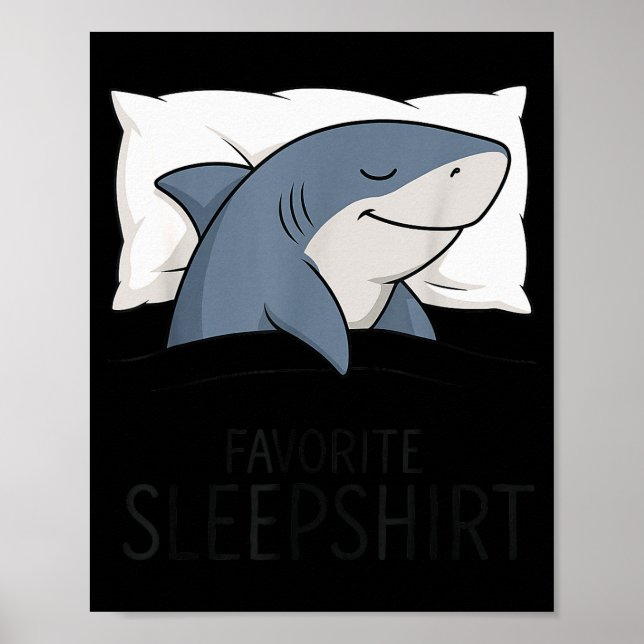 Affiche Shark Favorite Sleepshirt Sleeng Pajamas Boys Girl (Devant)