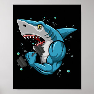 Affiche Shark Gym Powerlifting Weightlifting Bodybuilding