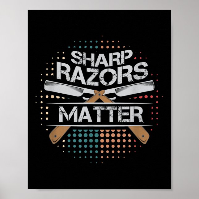 Affiche Sharp Razors Barbers Shop Rasage Cadeau (Devant)
