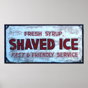 Affiche Shaved Ice Vintage sign